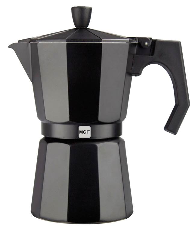 Kenia Noir 6 cups Aluminum Expresso Coffee Maker in Black