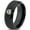 Black Bevel Tungsten, variant on Tungsten Ghost Blanket Eyes Looking Band Ring 8mm Men Women Comfort Fit Black Dome Polished