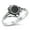 Black Simulated Onyx, variant on CHOOSE YOUR COLOR Boho Simulated Turquoise Ring .925 Sterling Silver Band Blue CZ Female Size 4