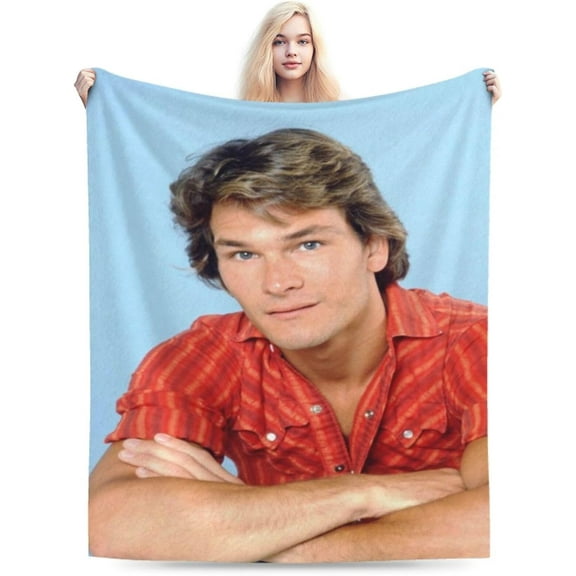 Blanket Patrick Swayze Soft and Comfortable Warm Fleece Throw Blankets Yoga Blankets Beach Blanket Picnic Blankets Gift for Dorm Room Office Decor Sofa Bed Camping Travel All Season