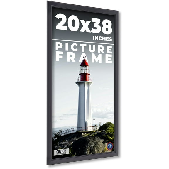 20x38 Frame Black Passaggi Solid Wood Picture Frame Width 1.5 Inches | Interior Depth 0.5 Inches |