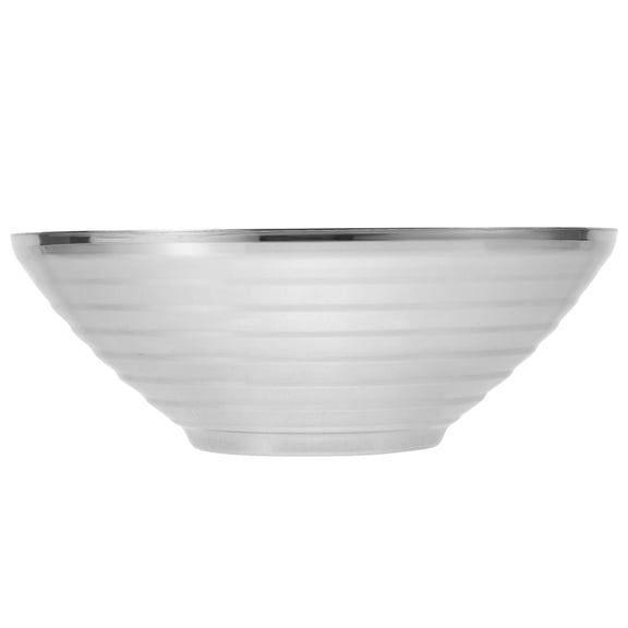 Double-layered Large Soup Bowl Ramen Salad Restaurant Noodle Shop School Trumpet Bamboo Hat Bowls Stainless Steel