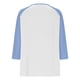 thumbnail image 5 of Cowsor Girl's Casual 3/4 Sleeve T Shirts Button V Neck Tunic Blouses Color Block Basic Tee Tops Loose Fit Summer Shirt, 5 of 6