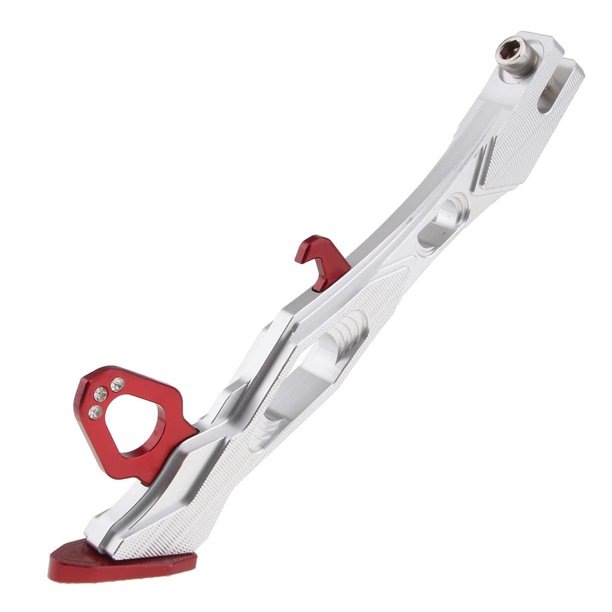 Soporte de Patada Lateral de Motocicleta Hecho de Aluminio CNC Adjustable Antideslizante Anticorrosión rojo Macarena Soporte de pie lateral para motocicleta