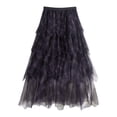 thumbnail image 3 of CAIXIA Mini Skirts for Women No Shorts Ruffled Styles Floral Stretchy Flowy Swing Pleated Beach Long Skirt with Pockets, 3 of 6