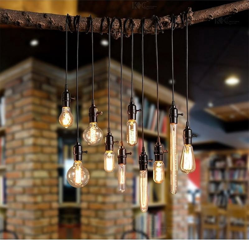 E26 Edison Bulbs, Bravelight Antique Vintage Light Bulbs, Incandescent Light Bulbs, ST64 40W 2700K Warm Dimmable, Squirrel Cage Filament Edison Light Bulb for Table Lamp Home Office Decorative 4 Pack