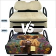 thumbnail image 6 of COEQINE Quilted Golf Cart Seat Cover, Folds Like a Bag with Handle for Easy Carry, Universal Fit 51.2"x30.3" for EZGO Yamaha Club Car 2-Seaters, 4 Pockets, Highland Cow Floral Colorful, 6 of 8