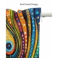 thumbnail image 5 of Peacock Feathers Eye Kitchen Valances for Windows Farmhouse Linen Window Valance Curtain for Living Room Window Treatment Abstract Colorful Oil Painting Valance Rod Pocket Topper Drape, 60 x 18 Inch, 5 of 6