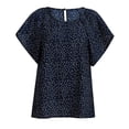 thumbnail image 5 of Women's Summer Plus Size Ruffle Sleeve Shirt Top Polka Dot Chiffon Blouse, 5 of 5