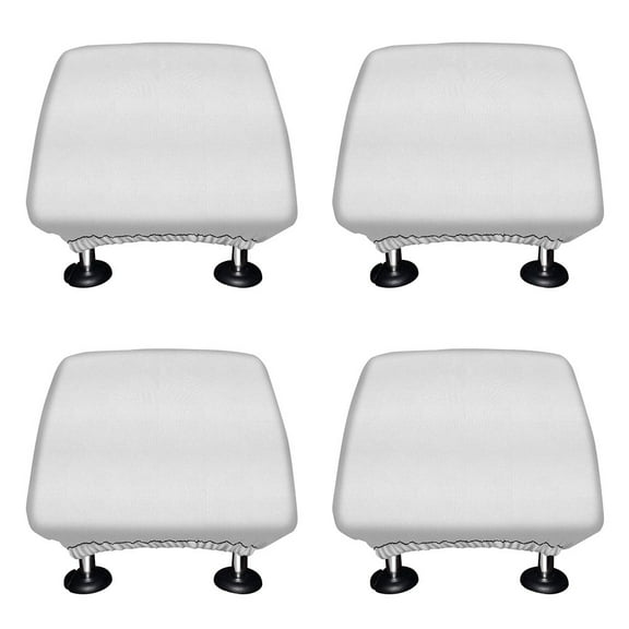 WIRESTER 4pcs Set Solid White Interchangeable Car Seat Head Rest Cover Fit for All Cars