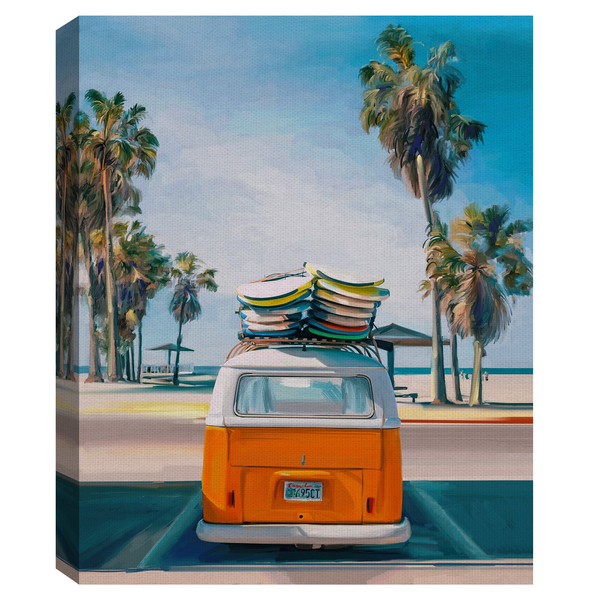 Fine Art Canvas Retro Beach Day II by Studio Arts Canvas Art Print