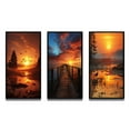 thumbnail image 2 of Designart "Lakeside Serenity Morning Sunrise II" Landscape & Nature Framed Wall Art Set Of 3 - Yellow Sunrisesunset Frame Gallery Wall Set For Home Decor, 2 of 7