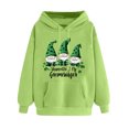 thumbnail image 3 of VBTAPA Happy St Patricks Day 2026 Women Lucky Irish Shamrock Graphic Hoodies Funny Leprechaun Hat Hoody Tops Holiday Party Sweatshirts Green XL, 3 of 6
