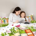 thumbnail image 4 of Erosebridal Kids Cartoon Books Twin Bedding Sets, Girls Daisy Tulip Floral Bedding Comforter Set, Polka Dots Reversible, 7pcs, 4 of 5