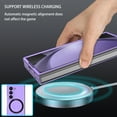 thumbnail image 6 of Dteck Magnetic Case for Samsung Galaxy Z Fold 6 5G (2024),Built in Iron Ring Compatible with MagSafe Charger,Shockproof Slim Fit Hard PC Lightweight Anti-scratch Protective Phone Cover,Purple, 6 of 9