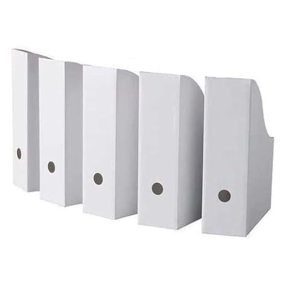 ROYALNA (15 PACK) White Magazine File Folder Holder, Magazine Organizer, Document Organizer, Storage Box (15)