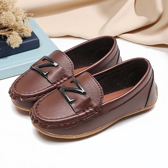 Toddler Shoes,Kids Dress Shoes Soft Sole Boys Girls Comfortable Formal Occasion On Children Stage Performance,Toddler Girl Shoes,Brown,3.5-4 Years