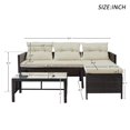 thumbnail image 2 of 3-Piece Outdoor Patio Furniture Set with Modern Rattan Wicker, Deck Furniture Sets, Perfect for Garden, Deck, and Backyard - Glass Tabletop - Brown, 2 of 9