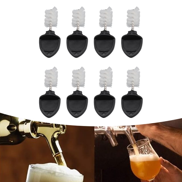 Beer Faucet Cleaning Brush, Beer Faucet Plug Brush Compatibility Nylon Bristles Multifunctional Easy Cleaning Black Color Erosion Resistant for Home