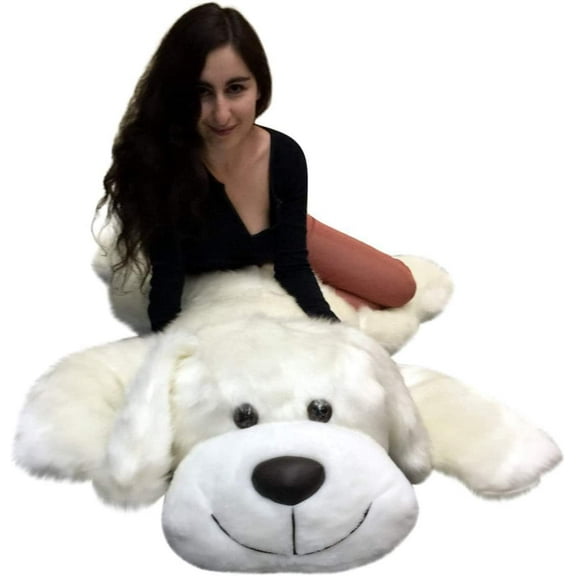 Giant Stuffed 5 Foot Dog - American Made 60 Inch Soft Large Plush Puppy White Color Made in The USA