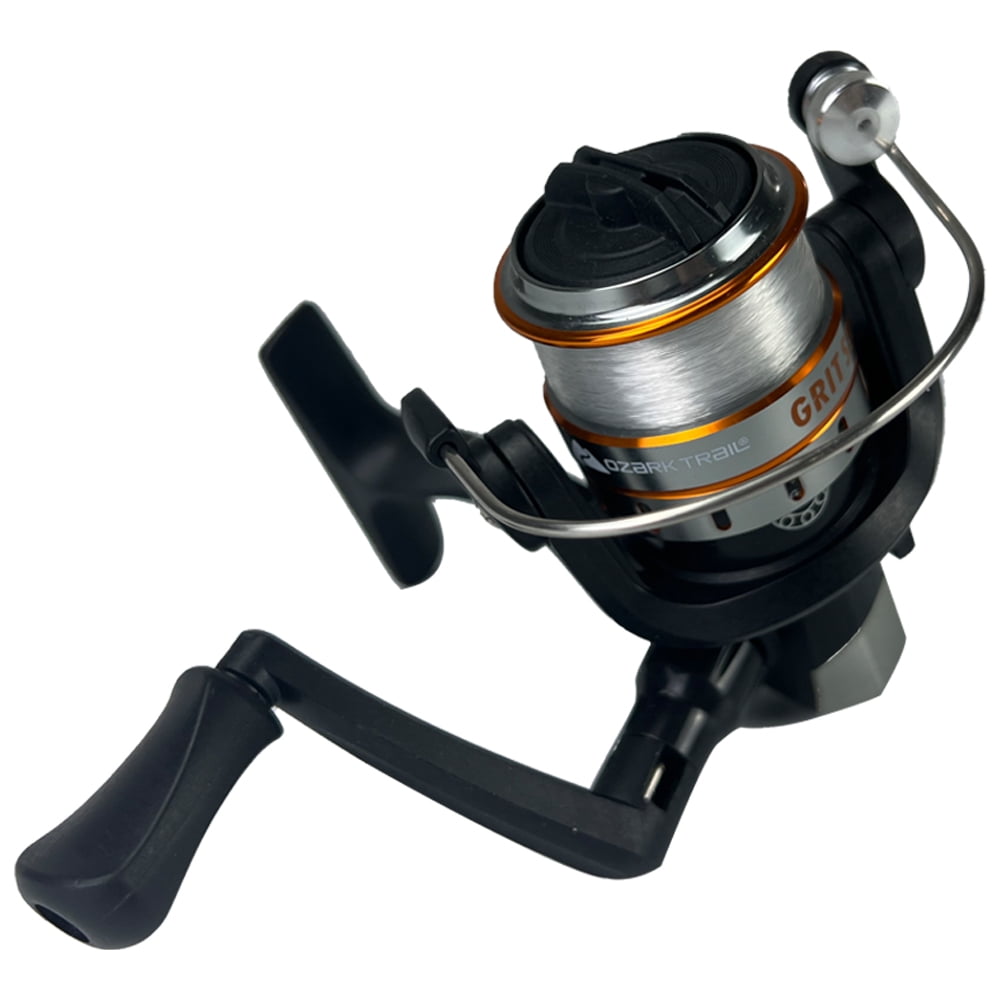 Ozark Trail Grit Stick Spinning Rod and Reel Combo, 4-foot 8-inch Ultra Light Action Rod,   Size 1000 Reel, Left & Right Hand Retrieve, Black and Orange