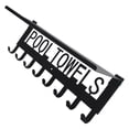 thumbnail image 3 of Pool Towel Racks with Shelf Outdoor Decor Wall Mount Hooks Holder 8 Storage Hanger, 3 of 10