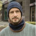 thumbnail image 2 of 2 Pieces Winter Warm Hat Scarf Set Knit Thick Beanie Scarves Knitted Cap for Men, 2 of 11
