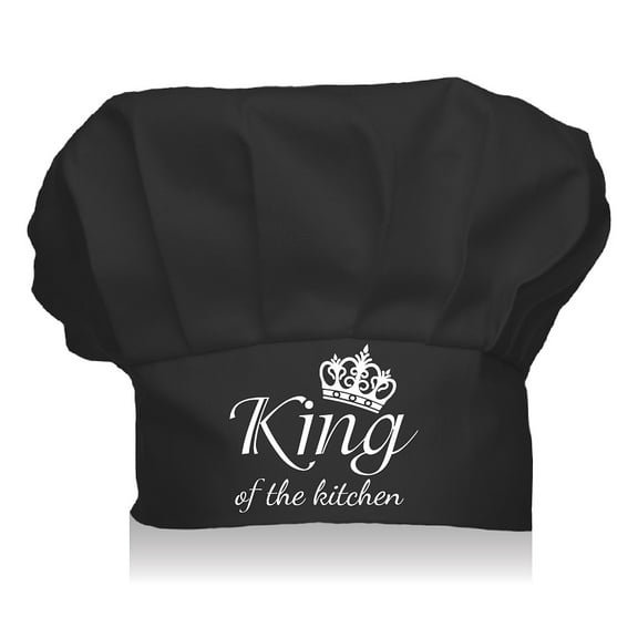 1pc Custom Cotton Chef Hats Black Hat White Pattern Crown 70x100mm