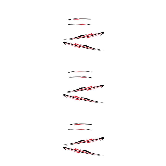 Thinsony Easy Removal For Customized Look Car Decals Sports Motorhome Stripes Overall black red 3Set
