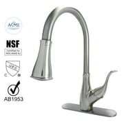 WMF-8101D-CP - Hybrid Metal Deck Pull Down Single Handle Kitchen Sink Faucet Ceramic Cartridge With Pull Down Spray BN