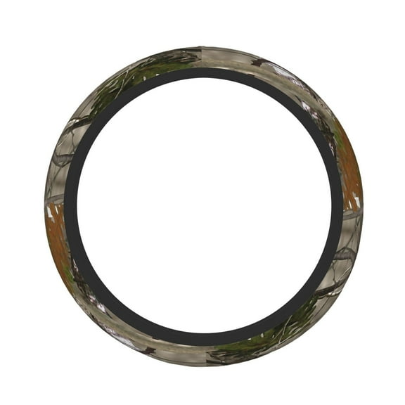 Car Steering Wheel Cover For Men Women Elastic Non-Slip Car Steering Wheel Covers Protector Universal 15 Inch Realistic Forests Camouflage Pattern Tree