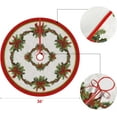 thumbnail image 6 of Christmas Tree Skirt 36 Inch, Christmas Ribbon Holly Winter Holiday Tree Mat Decoration, 6 of 6