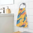 thumbnail image 3 of Yayeee 2 Pack Hand Towels for Bathroom 100% Cotton 16" x 28" Soft Absorbent Kitchen Towel, Yellow Sardines Pattern, 3 of 7