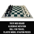 thumbnail image 4 of GETORIUM Tournament Chess Set, Portable and Professional Set with Travel Portable Plastic Tube Roll. Plastic Staunton Chess Pieces, Foldable Vinyl Chess Board(19x19 in, Green), 4 of 7