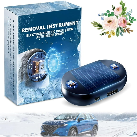 Electromagnetic Ice Defroster, Electromagnetic Snow-Melter for Car, Anti-Freeze Car Snow Removal Device, Portable Solar-Powered Defroster for Ice & Snow Removal, Automotive Freeze Tool