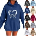 thumbnail image 5 of JSheng Casual Sweatshirts for Women Fall Winter Ladies Heart Printed Long Sleeve Hooded Sweatshirt Tops Light Blue M, 5 of 5