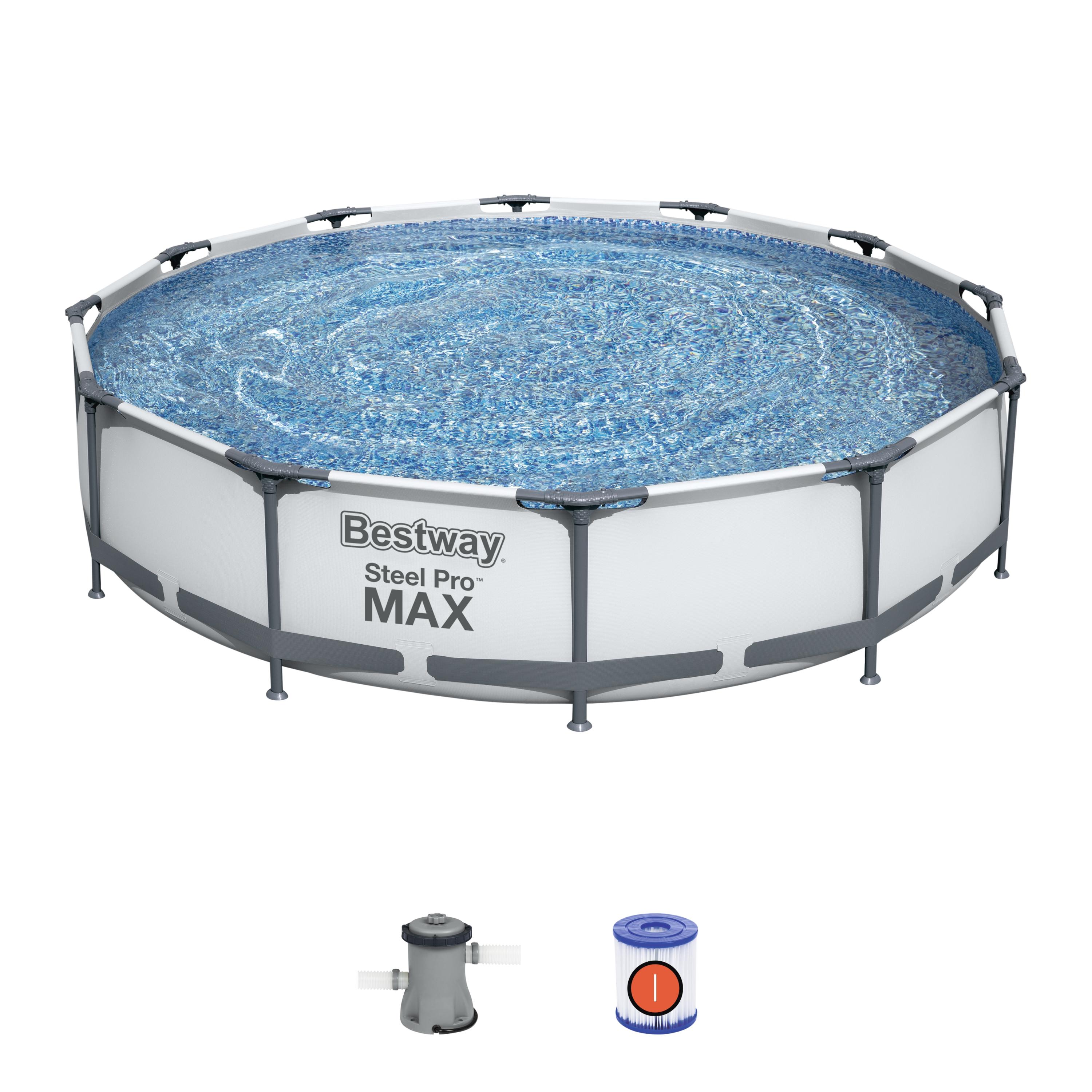 Bestway Steel Pro Max Swimming Pool Set with 330 GPH Filter Pump, 12' x 30" - image 4 of 9