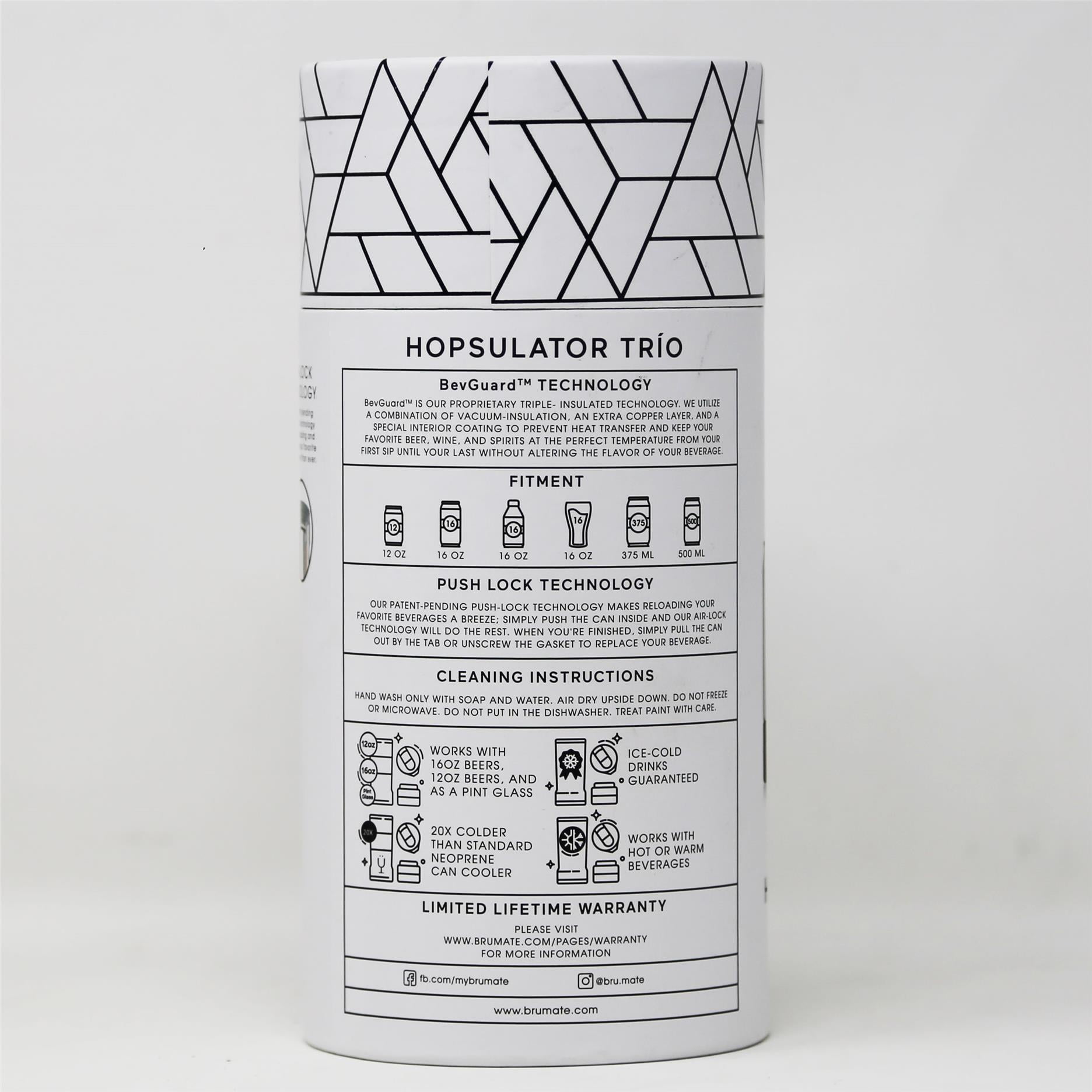 BruMate Hopsulator Trio 16 oz 3-in-1 Dark Aura BPA Free Vacuum Insulated  Tumbler 