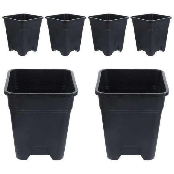 Uonlytech Root Control Flowerpots Black Plastic Breathable for Home 6Pcs