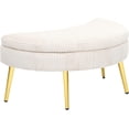 thumbnail image 6 of 43" W Large Accent Chairs with Storage Ottoman, Modern Upholstered Living Room Armchair with 3 Pillows, Comfy Lounge Barrel Chair for Bedroom/Living Room, Corduroy (Beige), 6 of 7