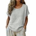 thumbnail image 3 of BODOAO Cotton And Linen Blouses for Women Vacation Shirts Boho Tops Pullover Shirt Comfy Blouses Skin-Friendly Tops Beach Tops Casual 2026 Trendy Spring Shirt Soft Breathable Flowy Shirts White L, 3 of 8