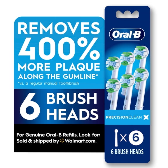 Oral-B Toothbrush Heads, PrecisionCleanX X-Filament Replacement Brush Heads, 6 Count