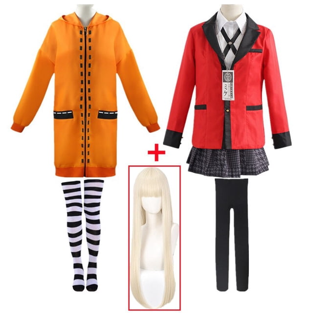 Disfraz de Anime Kakegurui Yomotsuki Runa, Sudadera con capucha amarilla, abrigo, chaqueta, uniforme escolar informal, ropa de Carnaval de Halloween