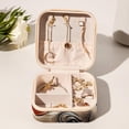 thumbnail image 6 of Rhino Travel Portable Square Jewelry Box Earring Necklace Bracelet Holder Display Case Organizer Box, Decorative Jewelry Stand Storage Box, 6 of 6