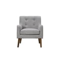 thumbnail image 2 of Ryder Mid Century Modern Steel Gray Woven Fabric Button Tufted Armchair, 2 of 4