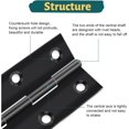 thumbnail image 4 of Paquete de 4 bisagras plegables de 68 mm × 38 mm, bisagra de acero inoxidable negra, bisagra de piano, Bisagra pequeña, bisagra para puertas, ventanas y armarios con 24 tornillos, 4 of 5