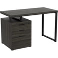 thumbnail image 1 of Pemberly Row 47.25"L 3-Drawers Black Metal Computer Desk in Dark Gray, 1 of 1