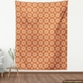 thumbnail image 4 of Ambesonne Orange Mandala Fabric by the Yard Upholstery, Lace Like Symmetry, 1 Yard, Pale Cinnamon and Off White, 4 of 5