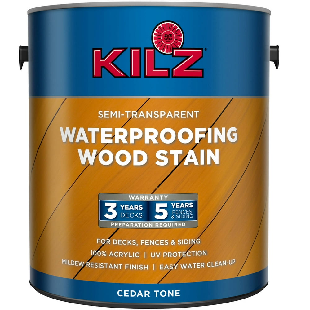 KILZ Cedar SemiTransparent Exterior Wood Stain, 1 Gallon