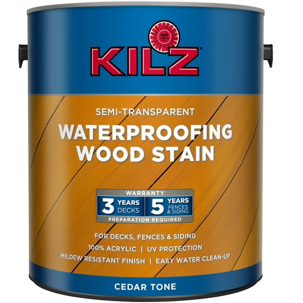 KILZ Cedar SemiTransparent Exterior Wood Stain, 1 Gallon